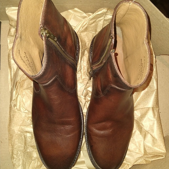 Frye Paul Inside Zip Shoes in Cognac Size 8 - Picture 2 of 10